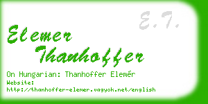 elemer thanhoffer business card